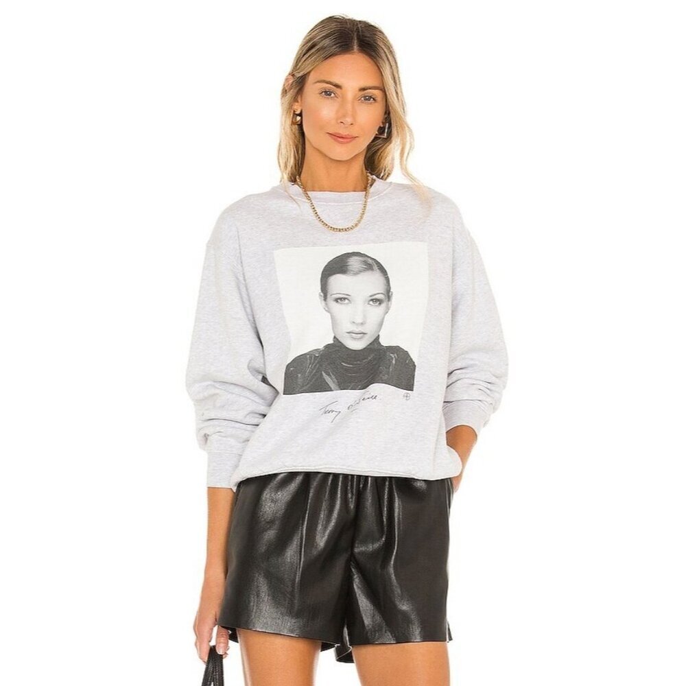 Anine Bing Women's Ramona Sweatshirt Ab X To Kate Moss Size Large Heather Gray